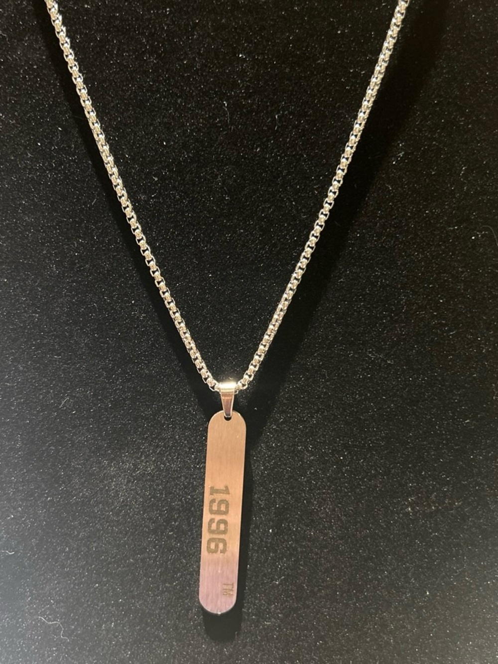 Silver color dog tag style 1996!Pendant Necklace - Silver